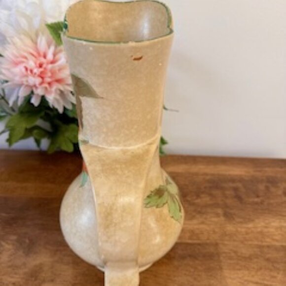 Vintage Cleland England Floral Pottery Vase Hand Painted Cottagecore English Dec - Picture 6 of 7